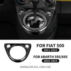 Cubierta de panel de cambio de marchas de fibra de carbono dura real para Fiat 500 Abarth 595 16-23 - Imagen 1 de 9