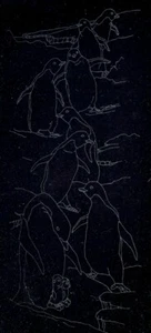 Tri-Chem 7675 Hanging Black Velvet Penguins Ready to Paint Liquid Embroidery - Picture 1 of 5
