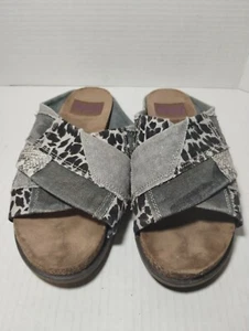 Blowfish Malibu Sandals Womens 8.5 Slide Flats Gray Fabric Casual Open Toe. A13 - Picture 1 of 3