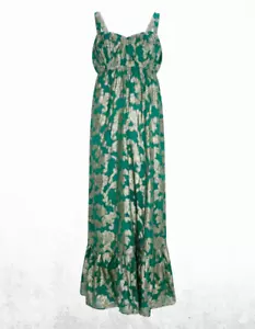 Ex Mint Velvet Women’s Metallic Maxi Jacquard Dress, Green/Multi (A Bit Defect) - Picture 1 of 8