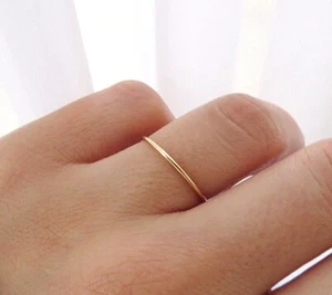 Thin Gold Ring, 14k Gold Ring, Gold Ring, Gold Stack Ring, Thumb Ring, Midi Ring - Picture 1 of 5
