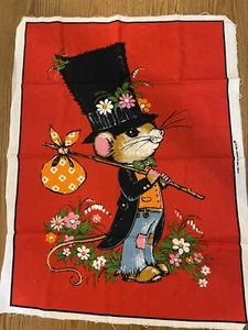 MCM Maus 70er Jahre Hobo Boho Zylinder Hut Vintage Stoff Panel Polyester Floral - Bild 1 von 5