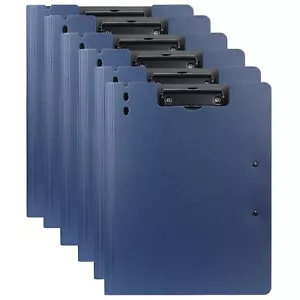 Clipboard Folder 6 Pack A4 Flip Writing Pad Dark Blue File Folder School Work - Picture 1 of 8