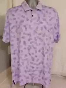 NWT NIKE TOUR DRI-FIT MICRO "RAKE LINE" GOLF POLO FD5739-512 LILAC BLK SZ MEDIUM - Picture 1 of 8