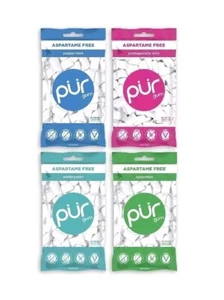 PUR Gum Xylitol 4 Flavor Variety (55 Pieces, 4 Pack) Sugarless Vegan Dry-Mouth - Picture 1 of 9