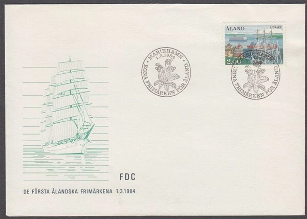 ALAND 1984 BARCO ILUSTRADO FDC BUEN ESTADO (ID:322/D2366) Foto 1 de 1