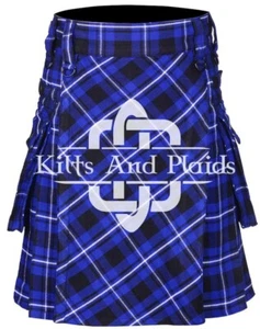 RAMSEY BLUE Tartan Scottish Bias Apron Tartan Utility Kilt Cross Apron Kilt - Bild 1 von 1