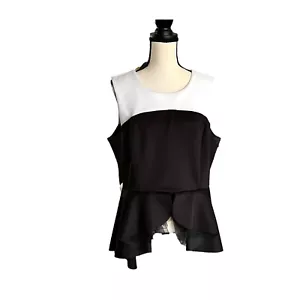 Eloquii weiß/schwarz Colorblock Schößchen ärmelloses Top Damengröße 18 - Bild 1 von 6