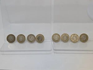 Lot of Eight 10 PESOS Bi-Metal Mexico Pesos Aztec Calendar Coin 1998-2005 - Picture 1 of 9