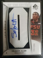 2010 SP Authentic By The Letter "O" Solomon Alabi Auto Patch FSU Seminoles /299