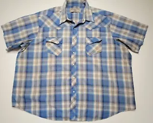 Wrancher by Wrangler Men's Short Sleeve Multicolor Plaid Snap Button Shirt (3XL) - Picture 1 of 12