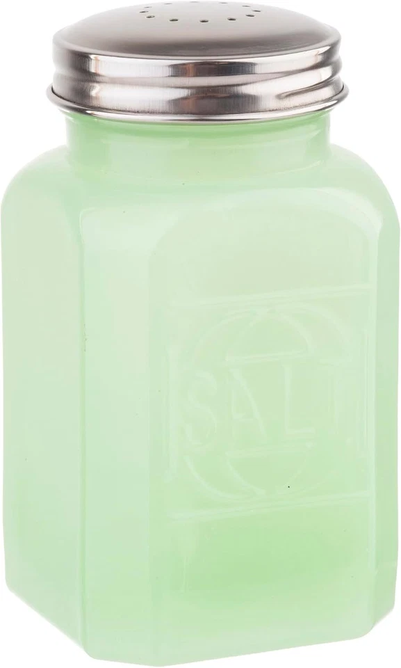 Shaker de sal Tablecraft Jadeite Glass Collection (TM) com tampo de metal, 6 oz - Imagem 1 de 1