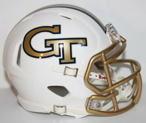 2019 Georgia Tech Yellow Jackets Custom Riddell Mini Helmet vs UVA Cover