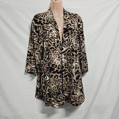 Chaqueta Chico's Travelers Mujer Bolsillos Laterales Abiertos Estampado Animal Talla 3 Foto 1 de 4