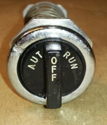 2" Black AUTO/OFF/RUN Switch Button Kit Mounted on Spring loaded Shaft - New - Image 1 of 3