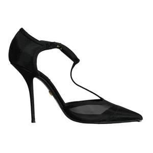 DOLCE & GABBANA Shoes Black Mesh T-strap Stiletto High Heels EU39 / US8.5 970usd - Picture 1 of 10