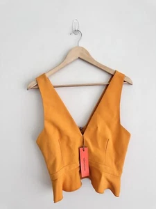 New Manning Cartell Peplum Sleeveless Cropped Top in Mango Size 14 RRP$349 - Picture 1 of 10