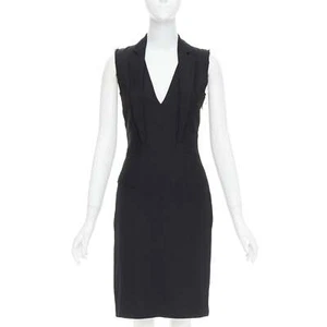 MAISON MARTIN MARGIELA 2014 black deconstructed raw edge cut sleeve dress FR38 M - Picture 1 of 9