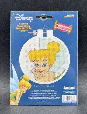 Janlynn "Tinker Bell" Disney Kit de punto de cruz contado con aro de 3” nuevo sellado Foto 1 de 2