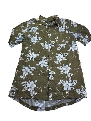 Camisa Hawaiana Brandini Floral Botón Frontal Talla L Alta Seda De Colección Y2K Foto 1 de 4
