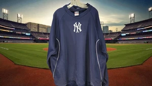 New York Yankees MLB Majestic Blue Long Sleeve Thermabase Sweatshirt 2XL - Picture 1 of 12