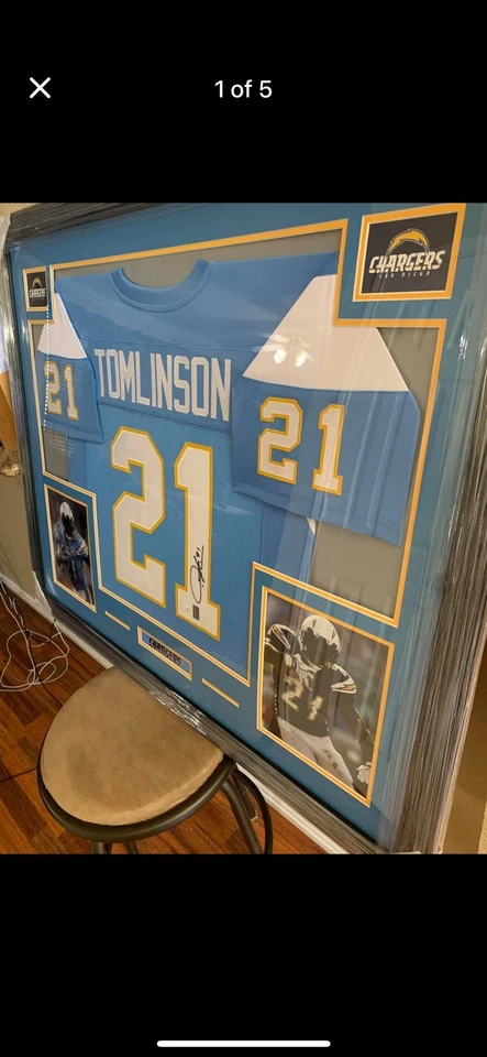 Ladainian Tomlinson Authentic Autograph Framed Jersey COA Chargers - Image 1 of 1