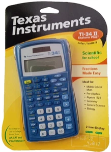 Texas Instruments TI-34 II Explorer Plus Calculator, Blue, New, Factory Sealed - Picture 1 of 7