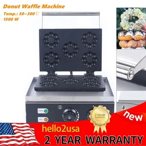 1500W kommerzielle elektrische Waffel Donut Maschine Antihaft Pflaume Blume Waffelbäcker - Bild 1 von 12