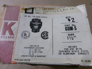 New Box of 2 Killark GUM-5 Conduit Union For Hazardous Locations AK - Picture 1 of 3