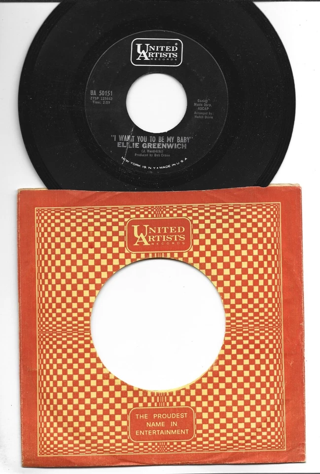 NORTHERN SOUL  45 -ELLIE GREENWICH - I WANT YOU TO BE MY BABY - HEAR 1967 U,A. - Image 1 of 2