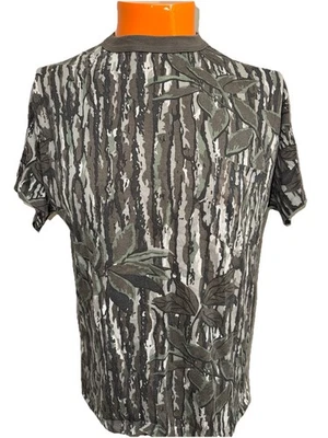 VTG RealTree Camo Shirt S Pocket Short Sleeve Hunting Single Stitch Bark 80s AOP - Image 1 of 4