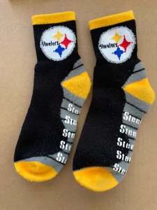 Pittsburgh Steelers Women's Socks, Slip Resistant House Socks - Picture 1 of 5