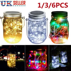1/3/6Pack Solar Mason Jar Lid String Fairy Lights Outdoor Garden Lamps Decor UK - Picture 1 of 16