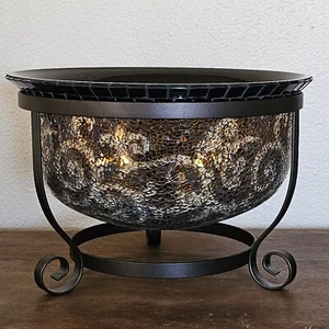 Partylite P90945 Amaretto Remolino 3 Mecha Portazón y Soporte de Hierro Soporte Azulado - Imagen 1 de 19