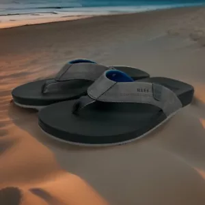 Sandalia chanclas de resorte con cojín Reef para hombre - talla 8 para hombre - gris/azul **NUEVA** - Imagen 1 de 10