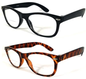 Bifocal Reading Glasses Clear Lens Small Square Men Women 2 Color 4 Power RE41 - Picture 1 of 6
