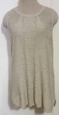 Suéter sin mangas para mujer Cable & Gauge talla M tostado/beige túnica top camisa tejida.  Foto 1 de 4