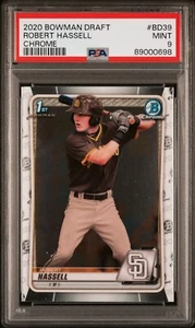 2020 BOWMAN DRAFT CHROME ROBERT HASSELL 1ST BOWMAN PSA 9 MINT - Picture 1 of 1