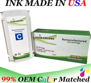 Remanufactured HP 72 Cyan Ink Cartridge C9371A for HP Designjet T770 - Picture 1 of 3