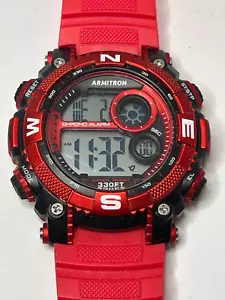 Working Men's Black and Red Armitron Pro Sport Watch AH - Picture 1 of 9