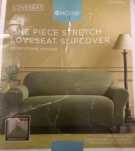 🛋 Target Home 1 Pc Stretch LoveSeat Slipcover HoneyComb Hunter-Green🆕As Shown - Picture 1 of 3