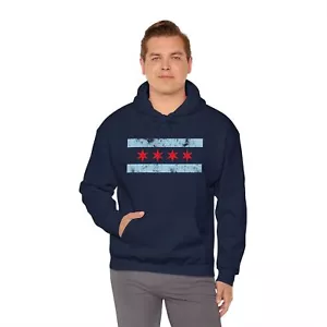 Chicago Flag Unisex Hoodie, Cozy Sweatshirt, Perfect Gift for Chicagoans, - Picture 1 of 60