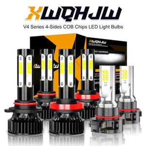 For Silverado 1500 2500 2007-2015 - 6000K LED Headlights+Fog Bulbs Kits - Foto 1 di 12