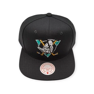 Mitchell & Ness Anaheim Ducks Shattered Vintage Black Adjustable Snapback Hat - Picture 1 of 6