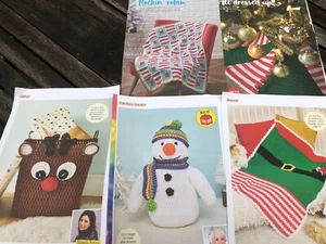 Crochet Patterns Christmas Gifts Toy Snowman, Elf & Robin Blankets, Tree Skirt - Picture 1 of 4