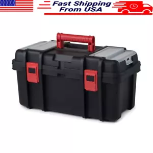 19 Inch Portable Toolbox Heavy Duty Storage Removable Tray Lockable Organizers - Picture 1 of 8