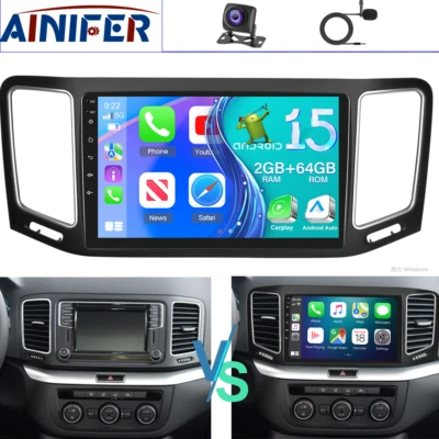Android 15 Carplay 2+64GB Autoradio Für VW Sharan II 7N Seat Alhambra II 2010-22 - Bild 1 von 4