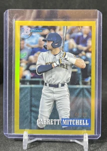 2021 Bowman Heritage Gold Garrett Mitchell SP /50 Milwaukee Brewers - Imagen 1 de 2