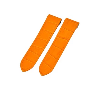 23mm Orange Leather Watch Strap For Cartier Santos - Picture 1 of 6