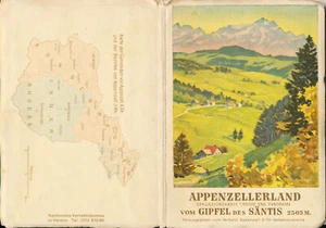 Appenzell 1950 gr. orig Exkursions-Karte + Panoramen Heiden Herisau Gallen CH - Bild 1 von 4